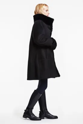 #1125 Shearling Walking Coat with drop shoulders