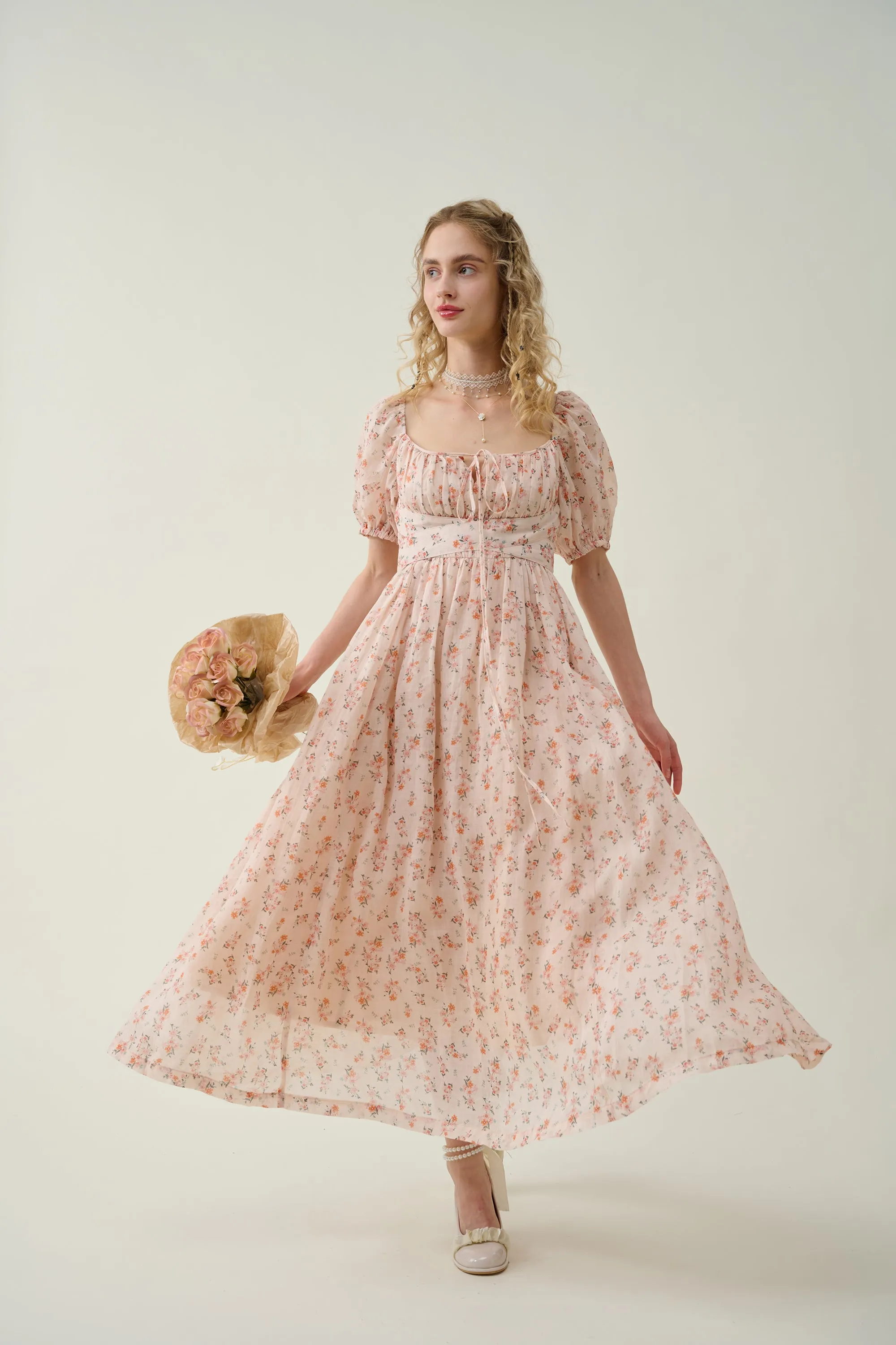 Alice 19 | Floral linen dress