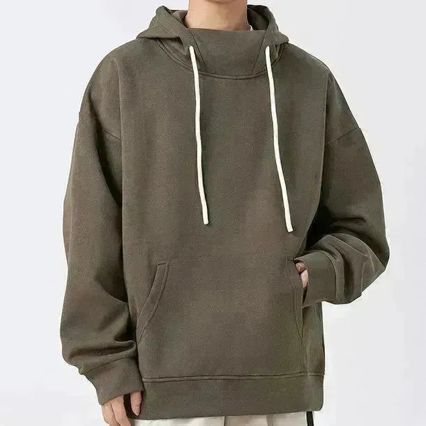 American Fleece Lined Drawstring Hoodie Sweatshirt Pullover for Men