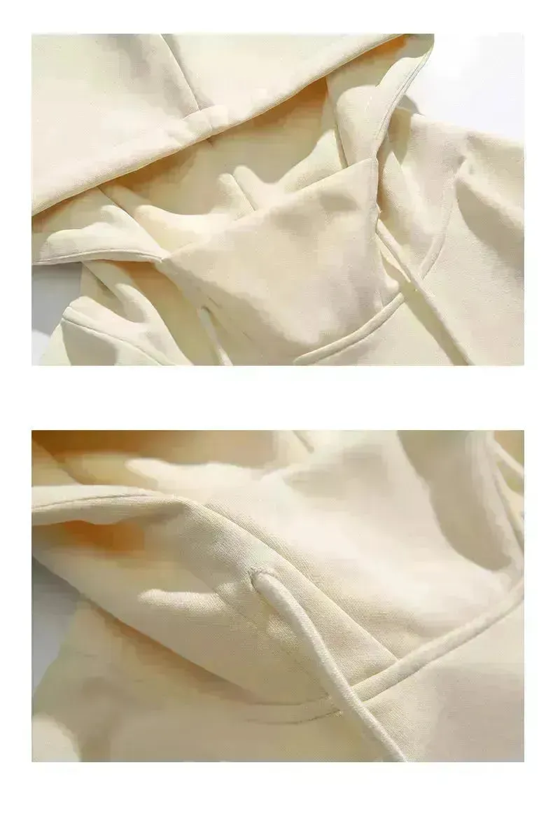 American Fleece Lined Drawstring Hoodie Sweatshirt Pullover for Men