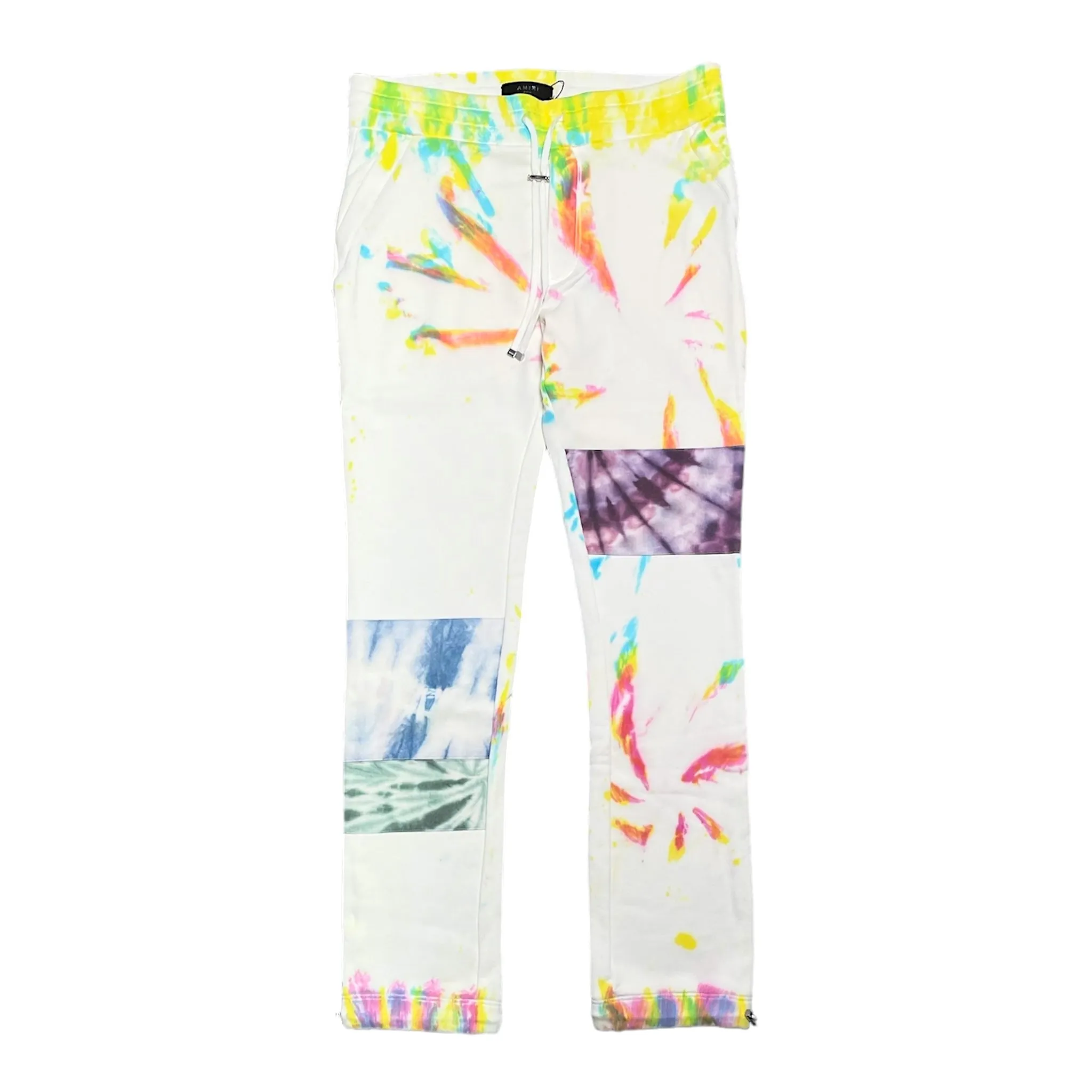 Amiri Tie Dye Art Patch Sweatpants White Multi