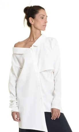 Asymmetric Multi-way Linen Shirt