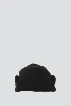 Black Wool Flight Cap