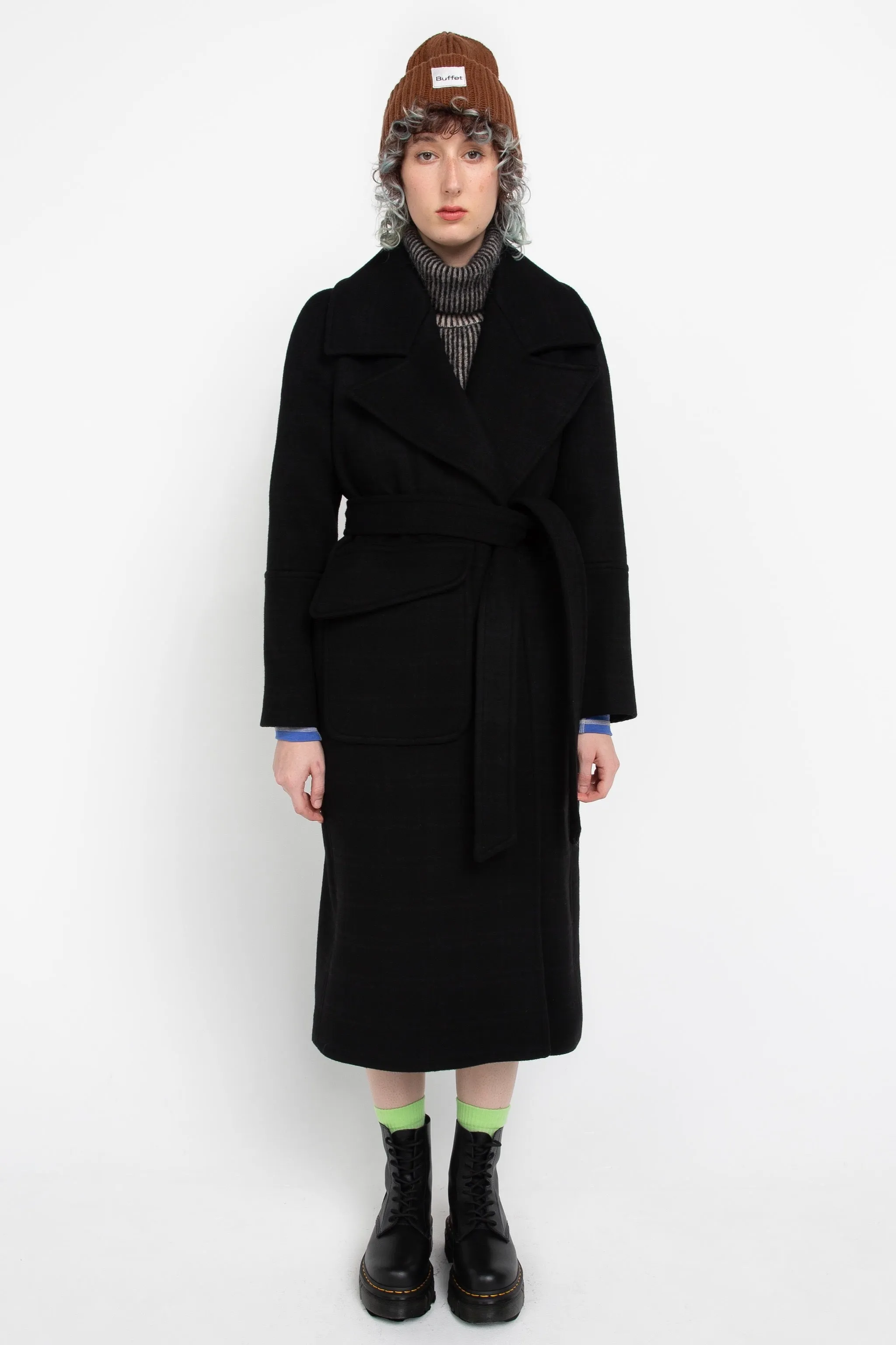 Black wrap coat