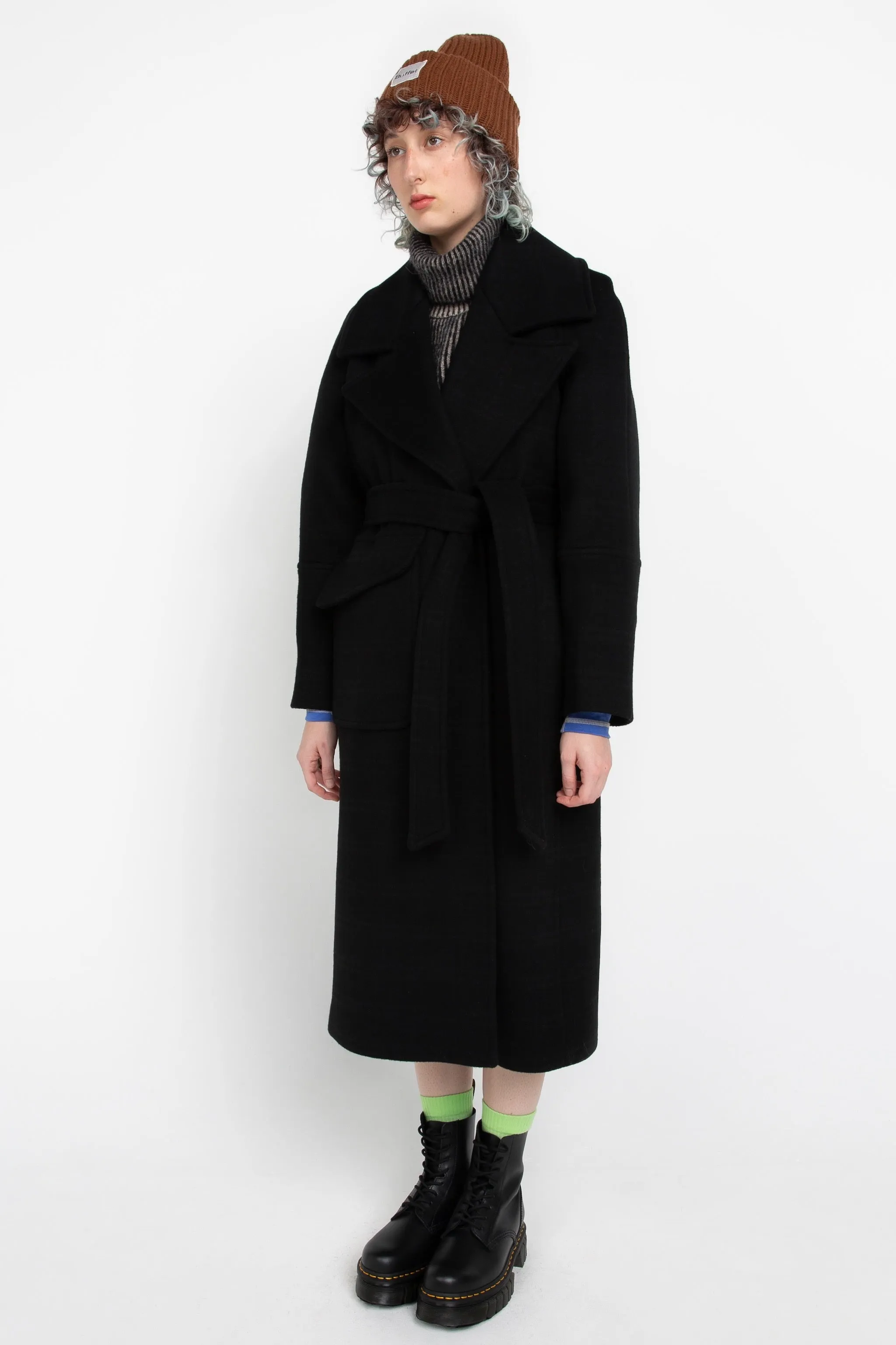 Black wrap coat