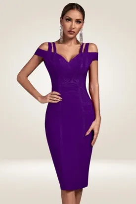 Body Contour Purple Bandage Dress