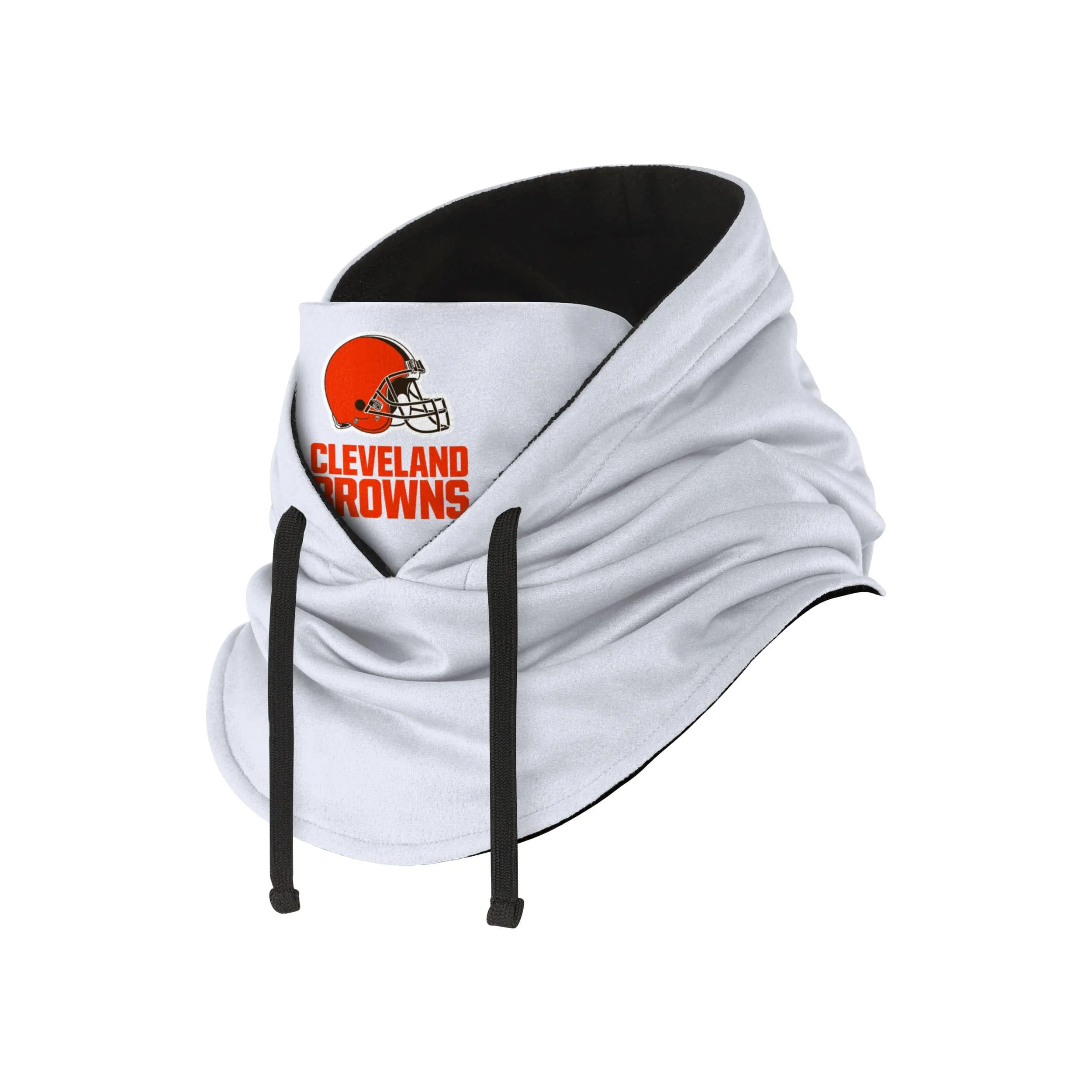 Cleveland Browns NFL White Drawstring Hooded Gaiter