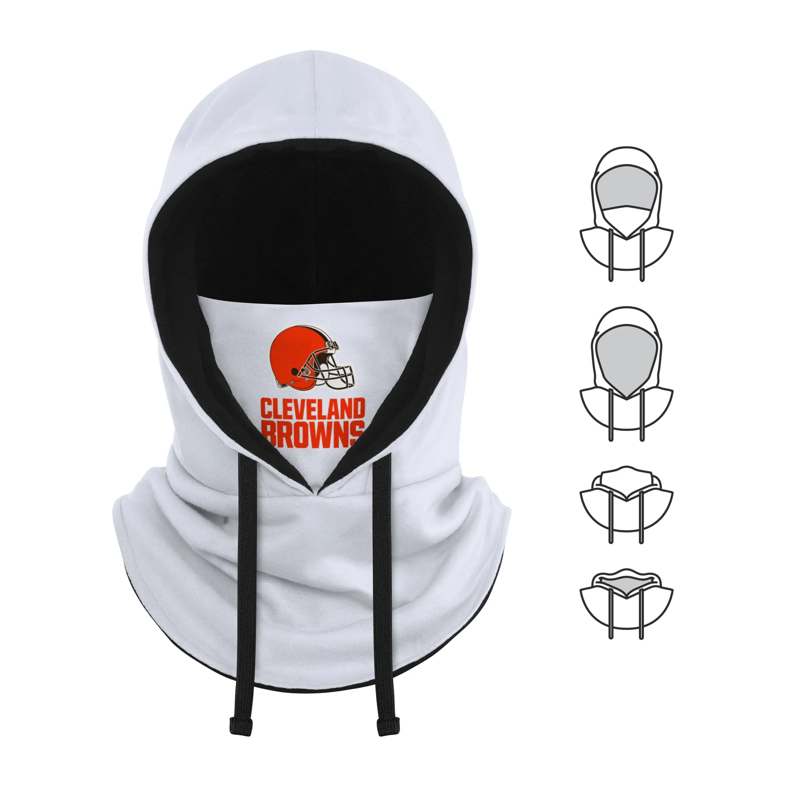 Cleveland Browns NFL White Drawstring Hooded Gaiter