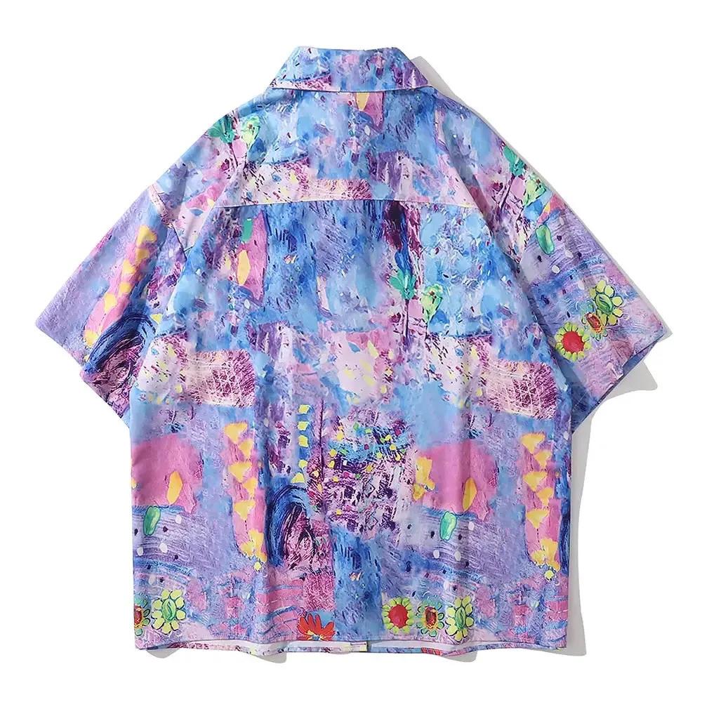 Colorful Printed Short Sleeved Shirt