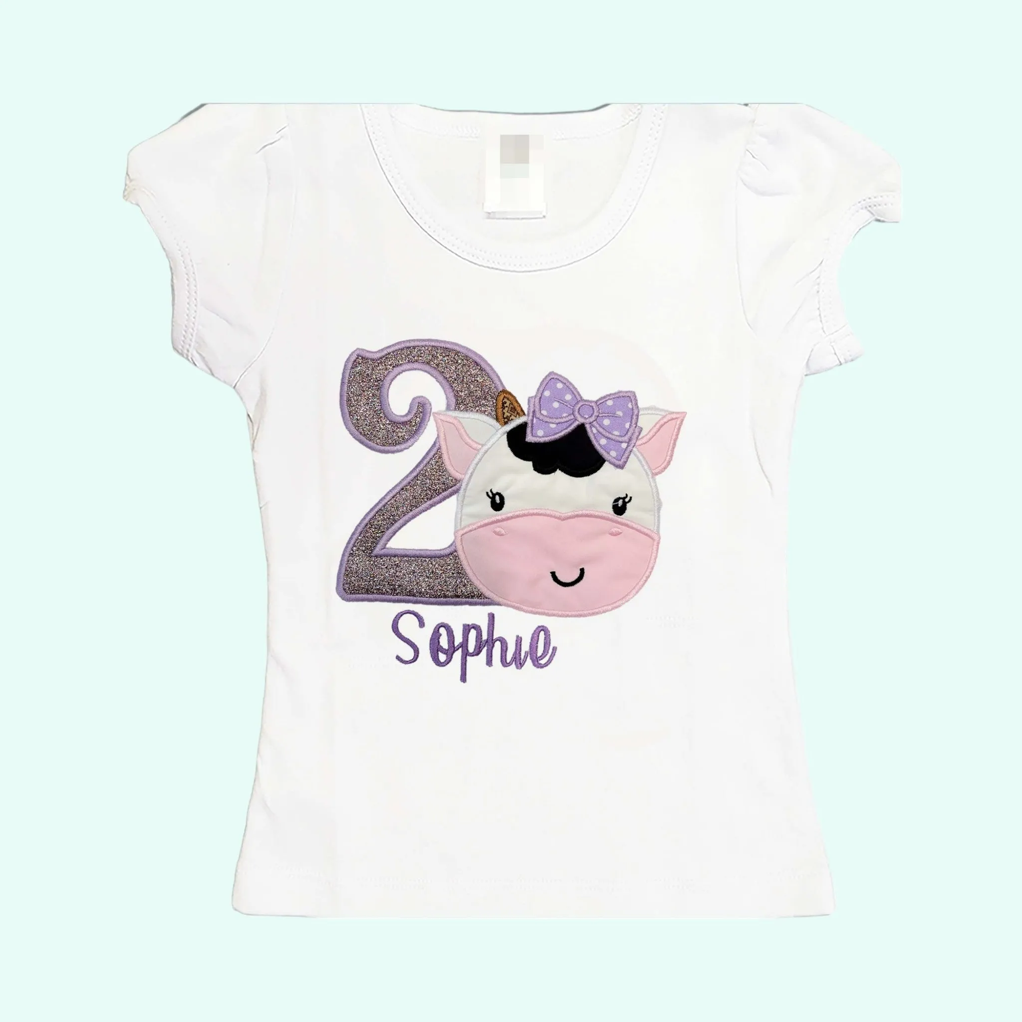 Cow Birthday Shirt for girls Cow Personalized Shirt. Toddler Girl Shirt. Embroider Personalized Shirt