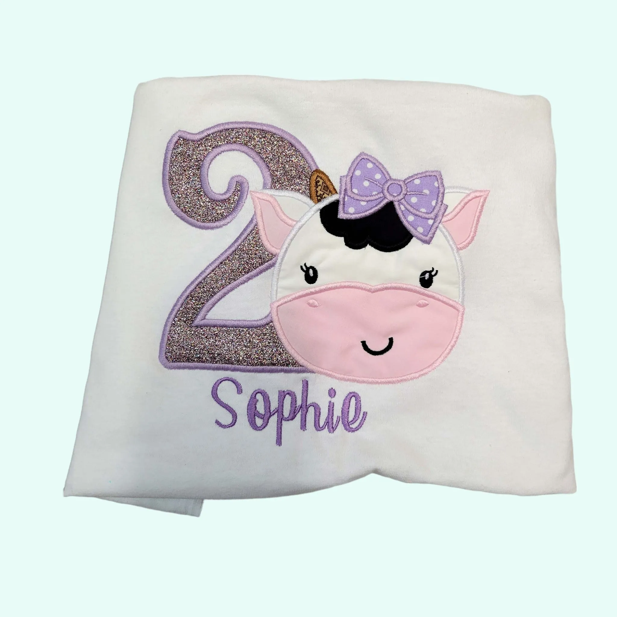 Cow Birthday Shirt for girls Cow Personalized Shirt. Toddler Girl Shirt. Embroider Personalized Shirt