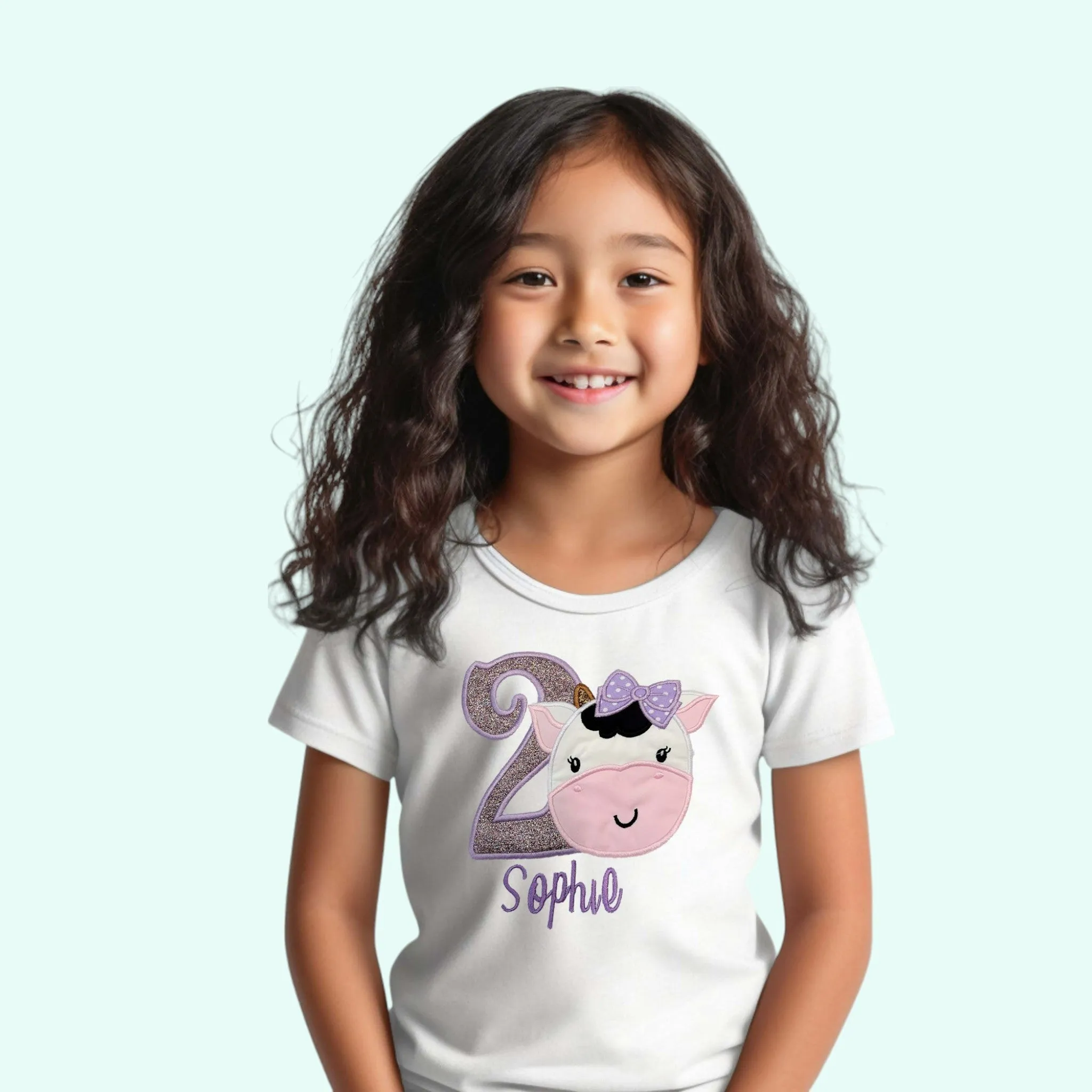 Cow Birthday Shirt for girls Cow Personalized Shirt. Toddler Girl Shirt. Embroider Personalized Shirt