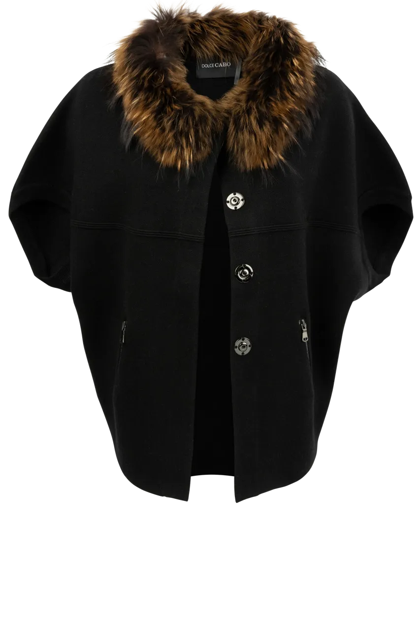 Dolce Cabo Fur Trimmed Cardigan