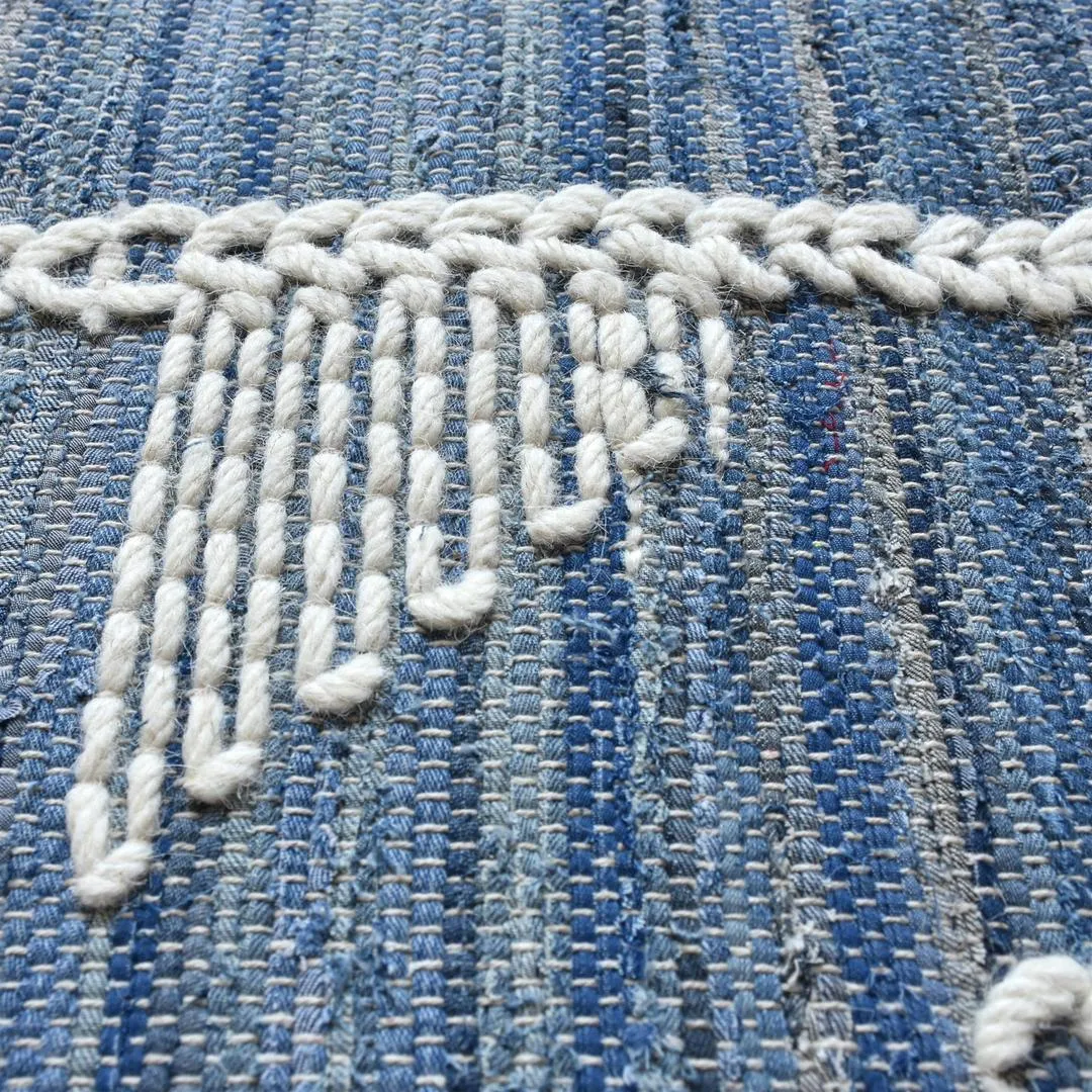 Dorval Blue Recycled Denim & Wool Rug