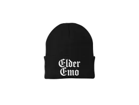 Elder Emo - Black Embroidered Winter Beanie