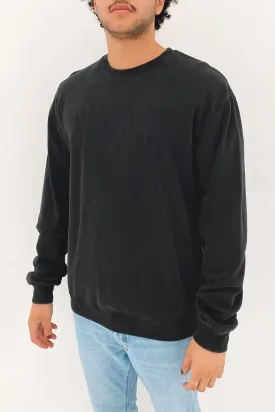 Embroided Pique Crew Washed Black