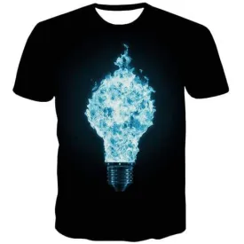 Fire T-shirt Men Psychedelic Shirt Print Flame T-shirts 3d Punk Tshirts Cool Gothic Tshirt Printed Short Sleeve Fashion Men Tee