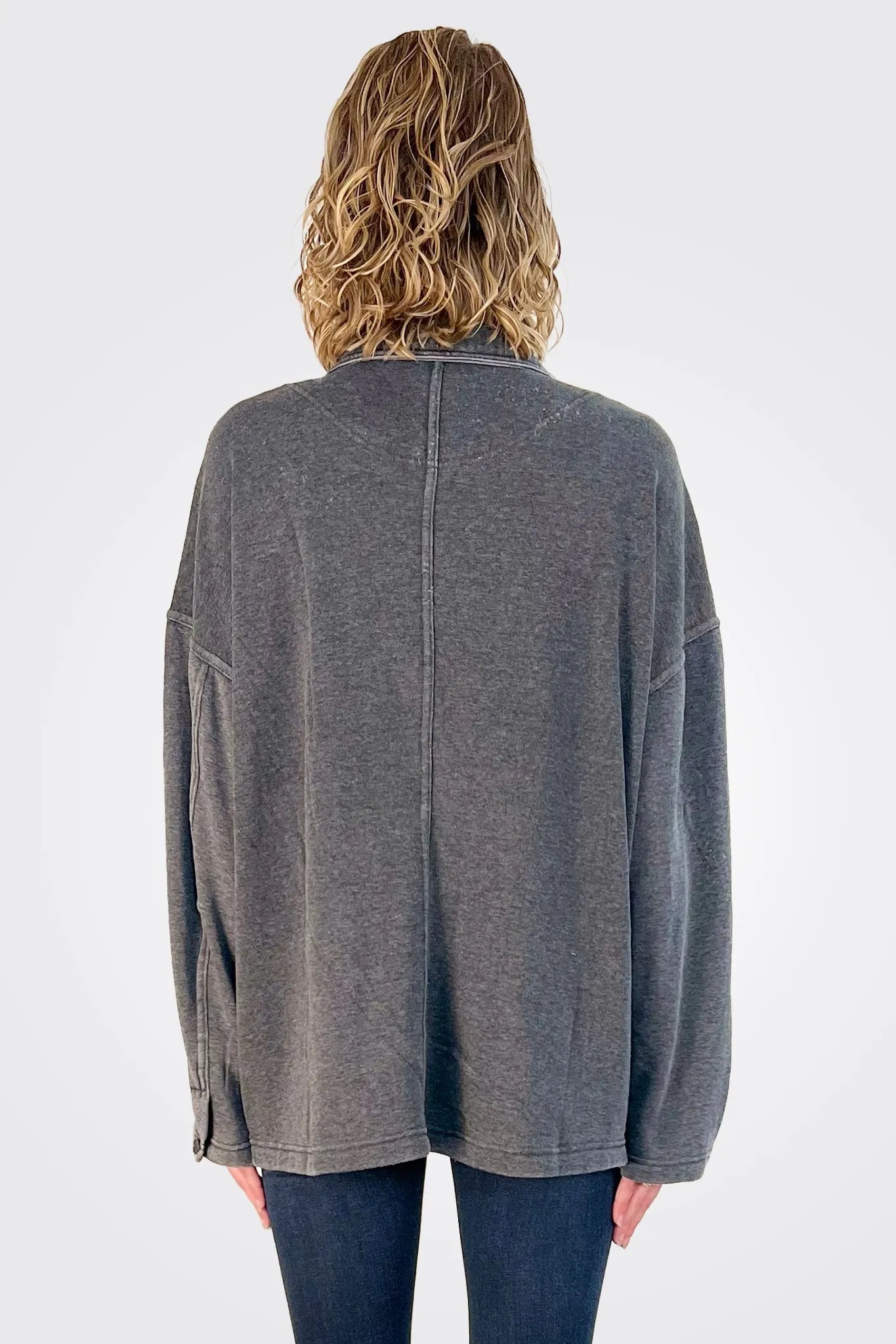 Fleece Blazer - Charcoal