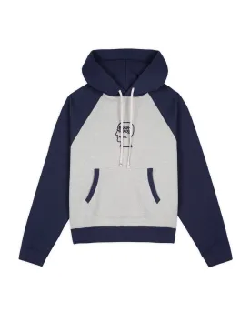 Fleece Logo Head Raglan Hoodie - Oatmeal Navy