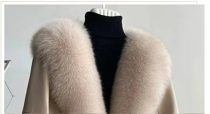 Fox Fur Mid-Length down Jacket