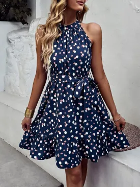 Halter Polka-dot Casual Dress