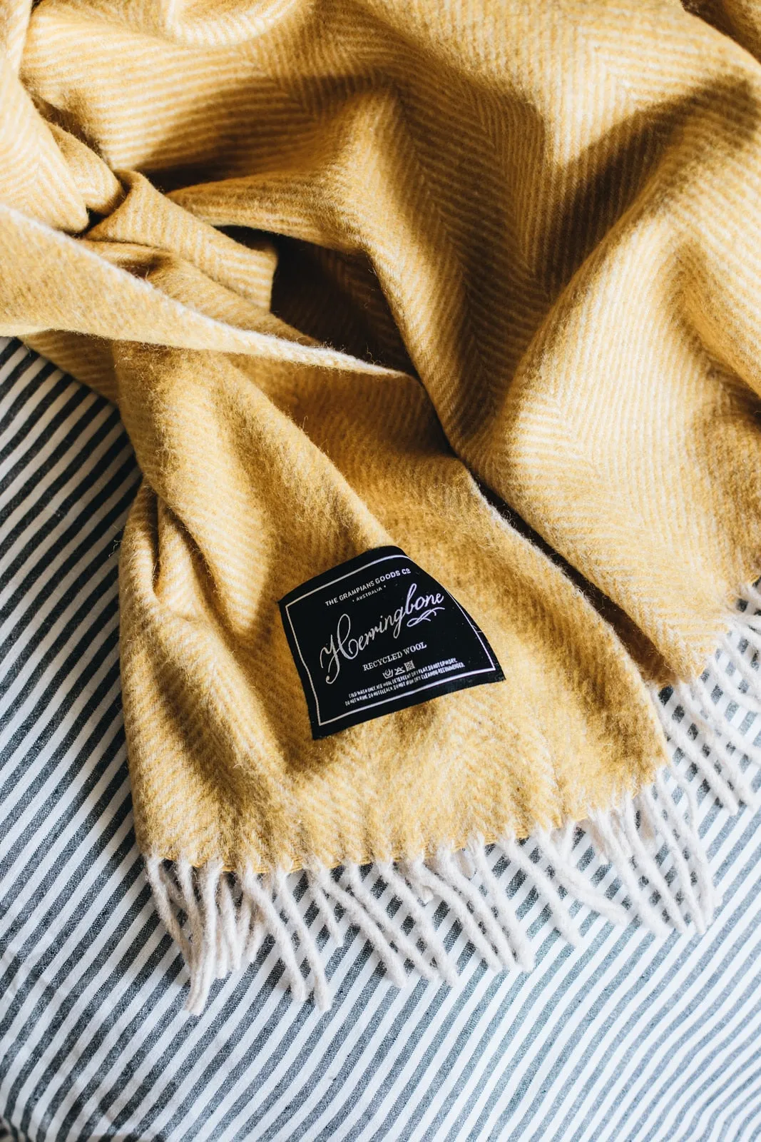 Herringbone Collection | Recycled Wool Blankets | Saffron