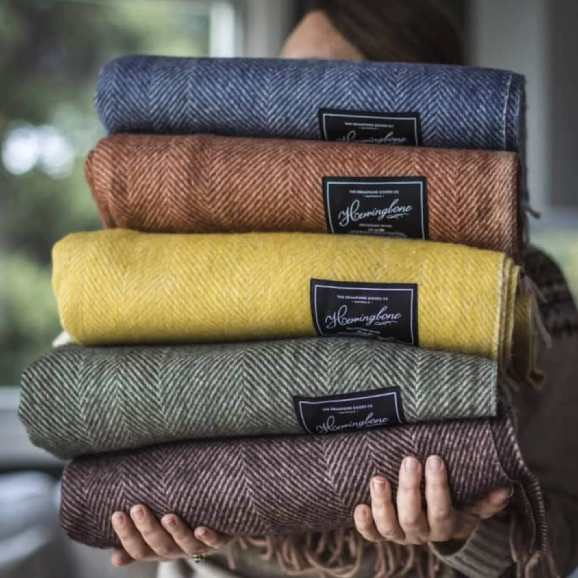 Herringbone Collection | Recycled Wool Blankets | Saffron