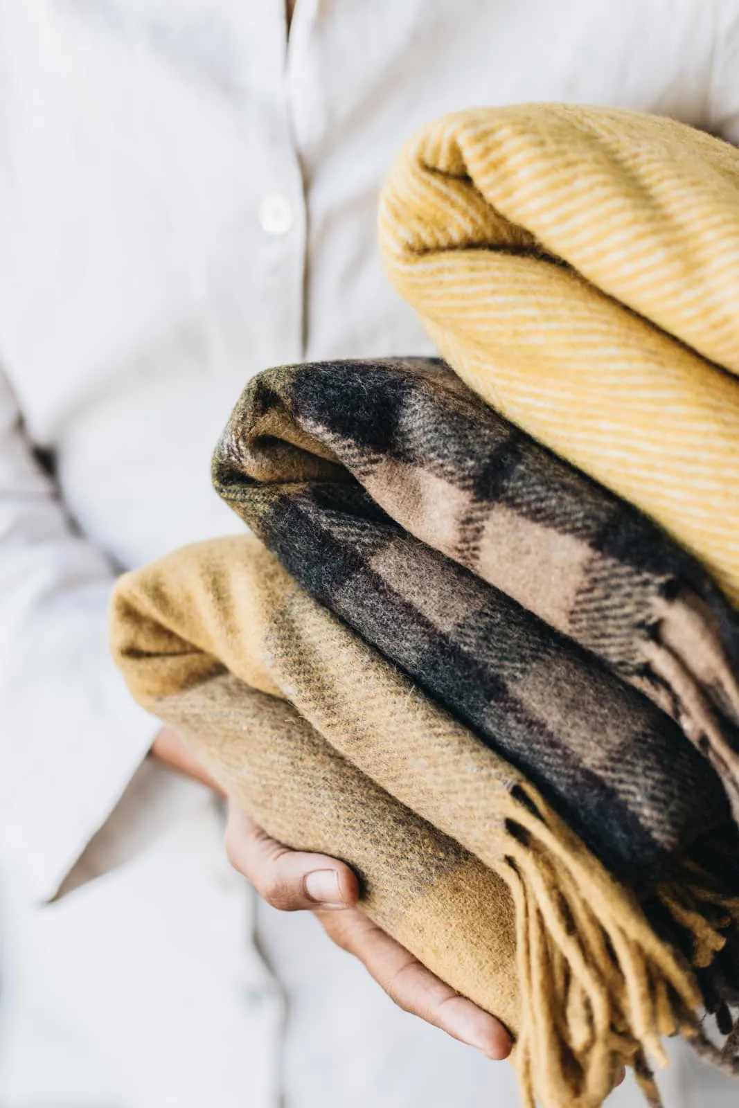 Herringbone Collection | Recycled Wool Blankets | Saffron