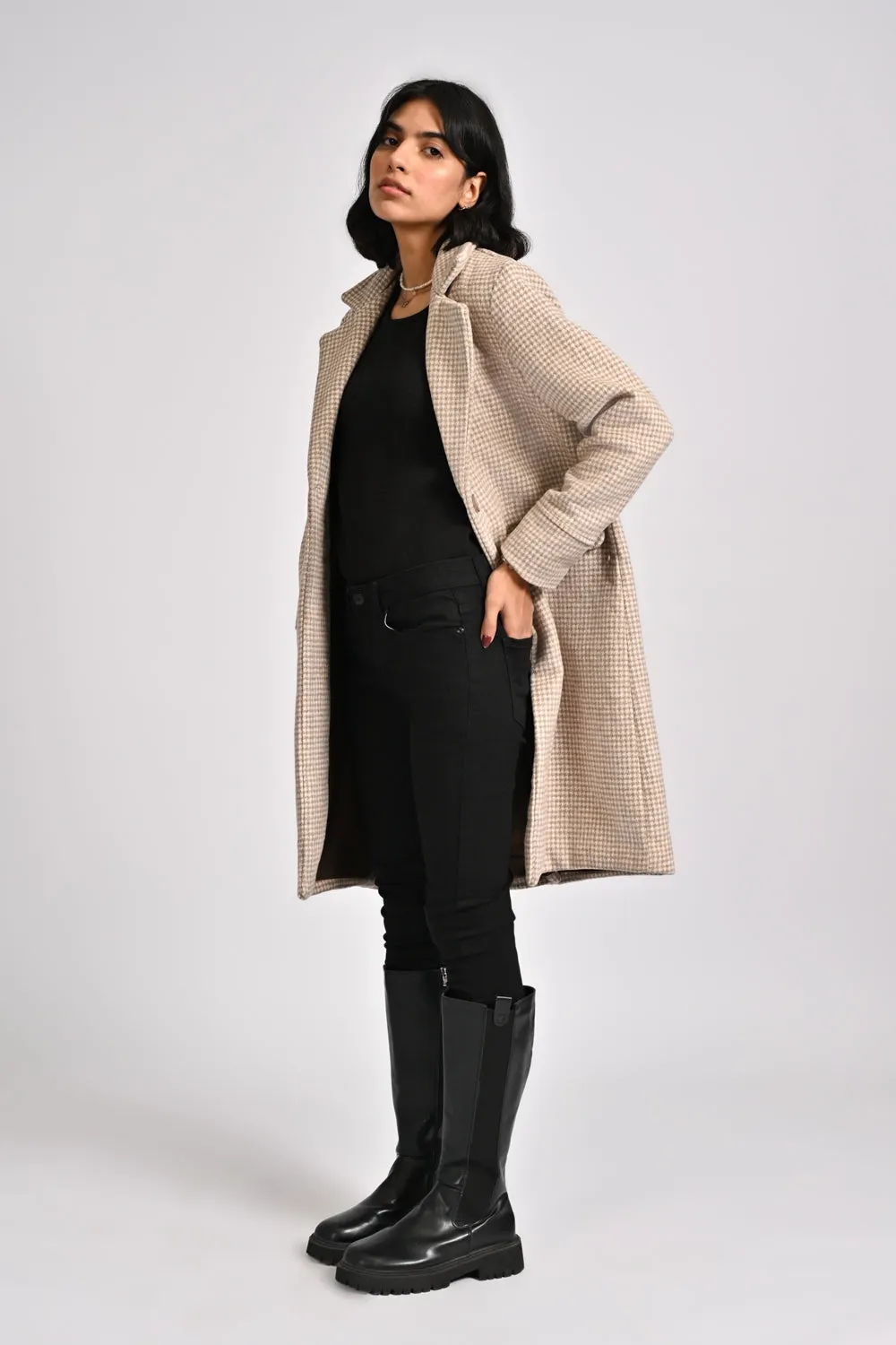 HOUNDSTOOTH LONG COAT