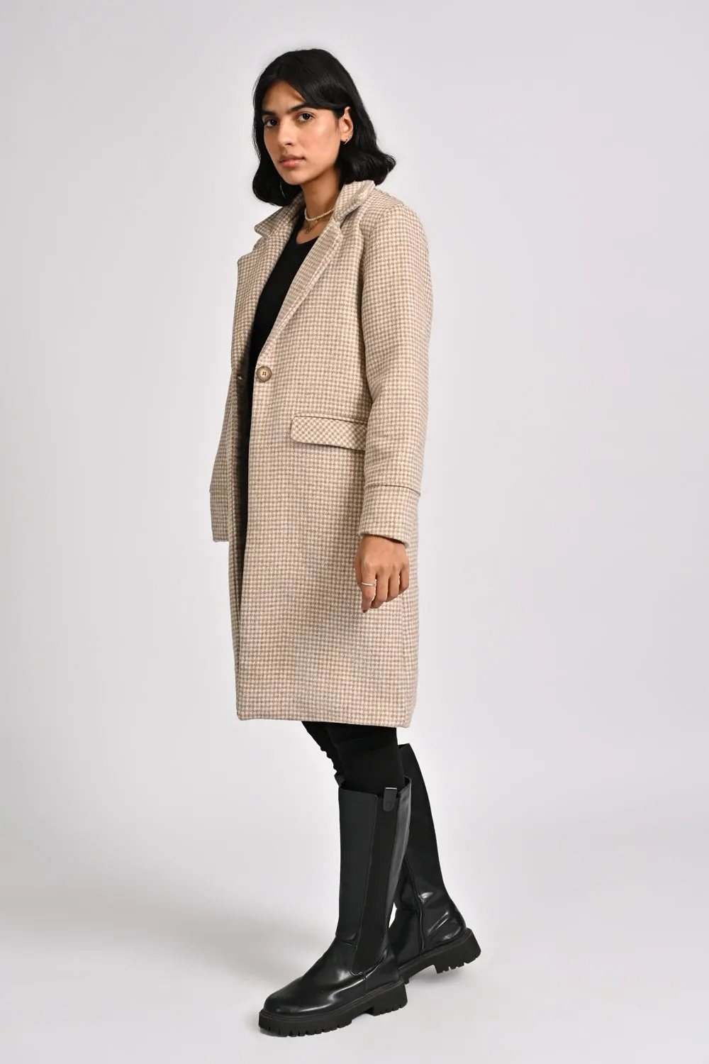 HOUNDSTOOTH LONG COAT