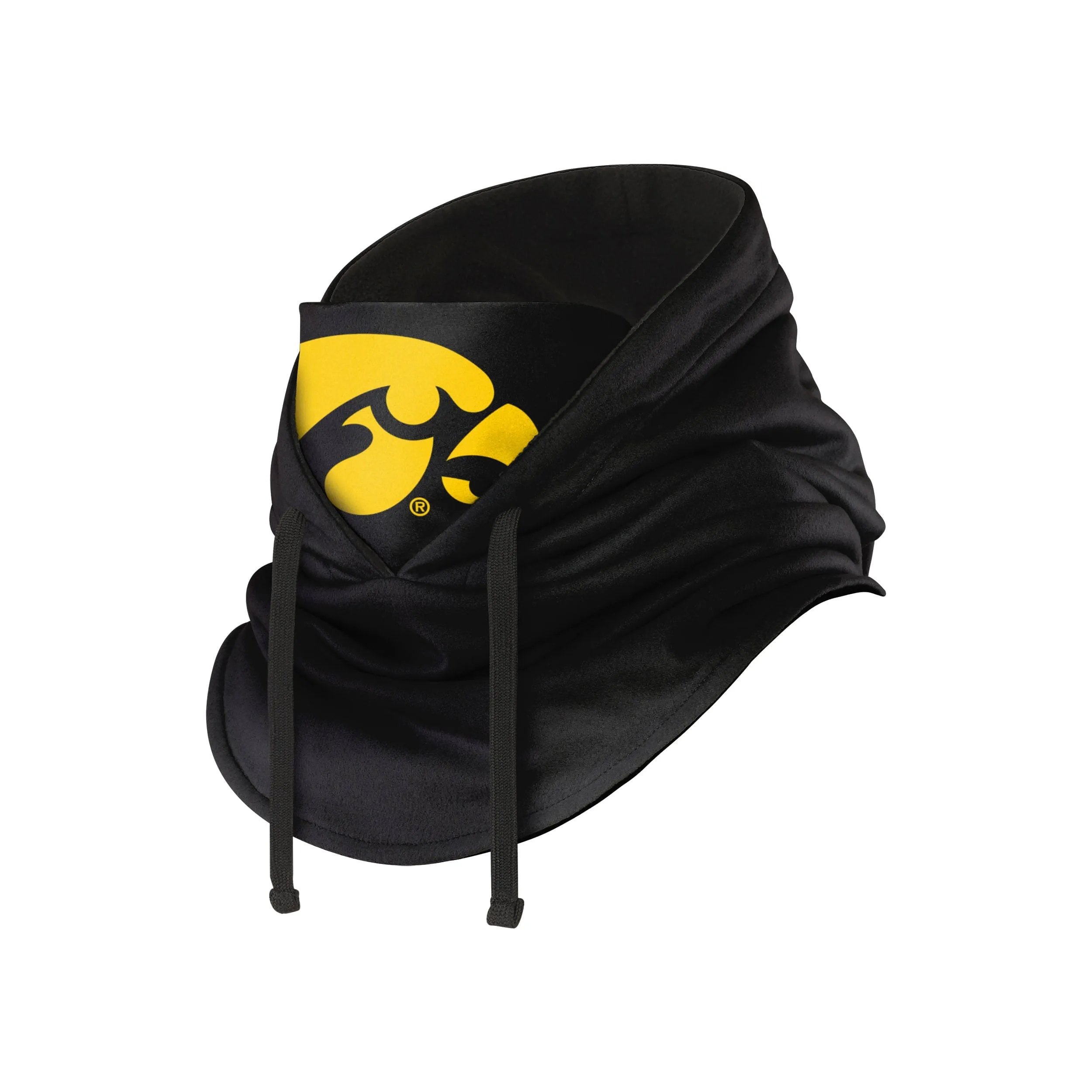 Iowa Hawkeyes NCAA Black Drawstring Hooded Gaiter