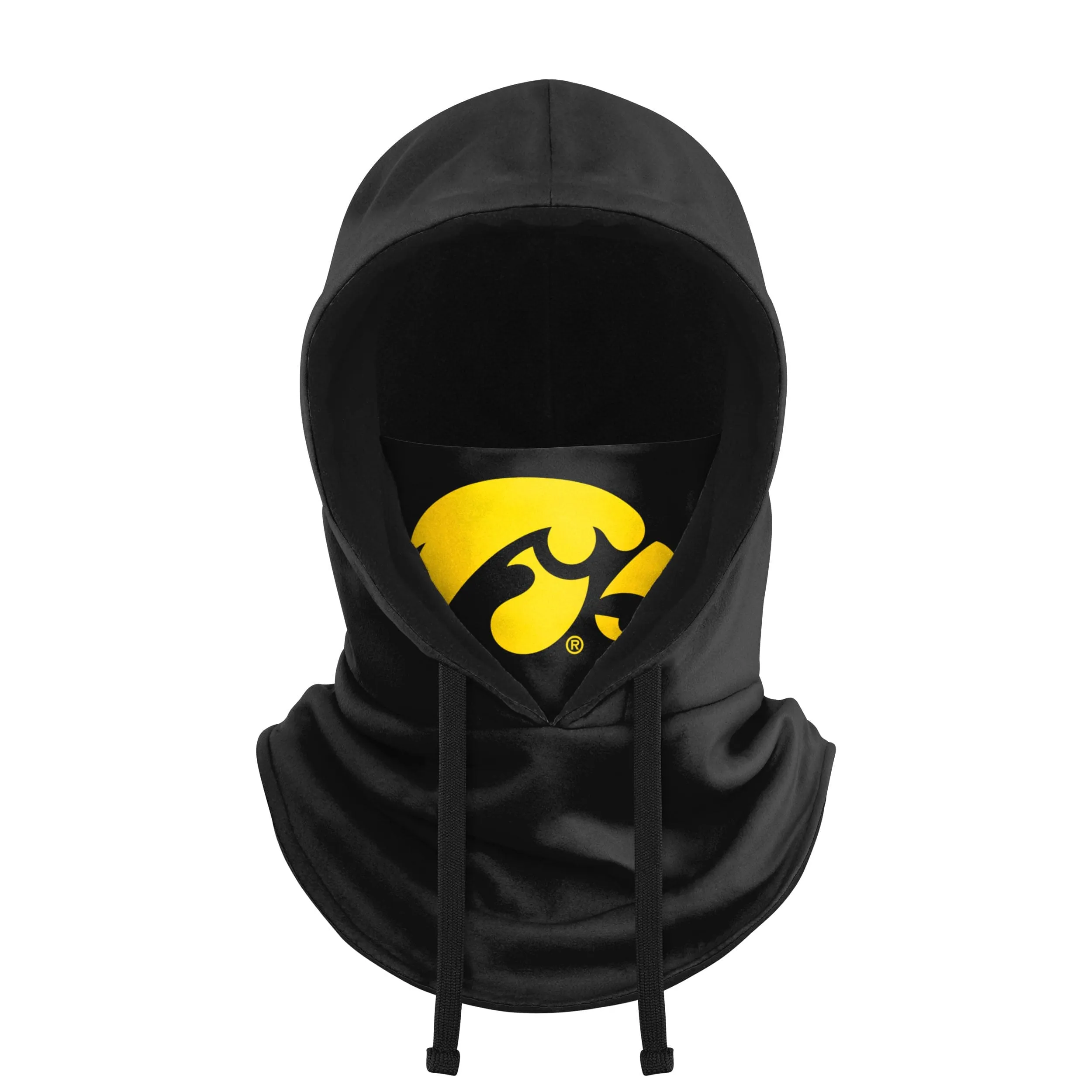 Iowa Hawkeyes NCAA Black Drawstring Hooded Gaiter