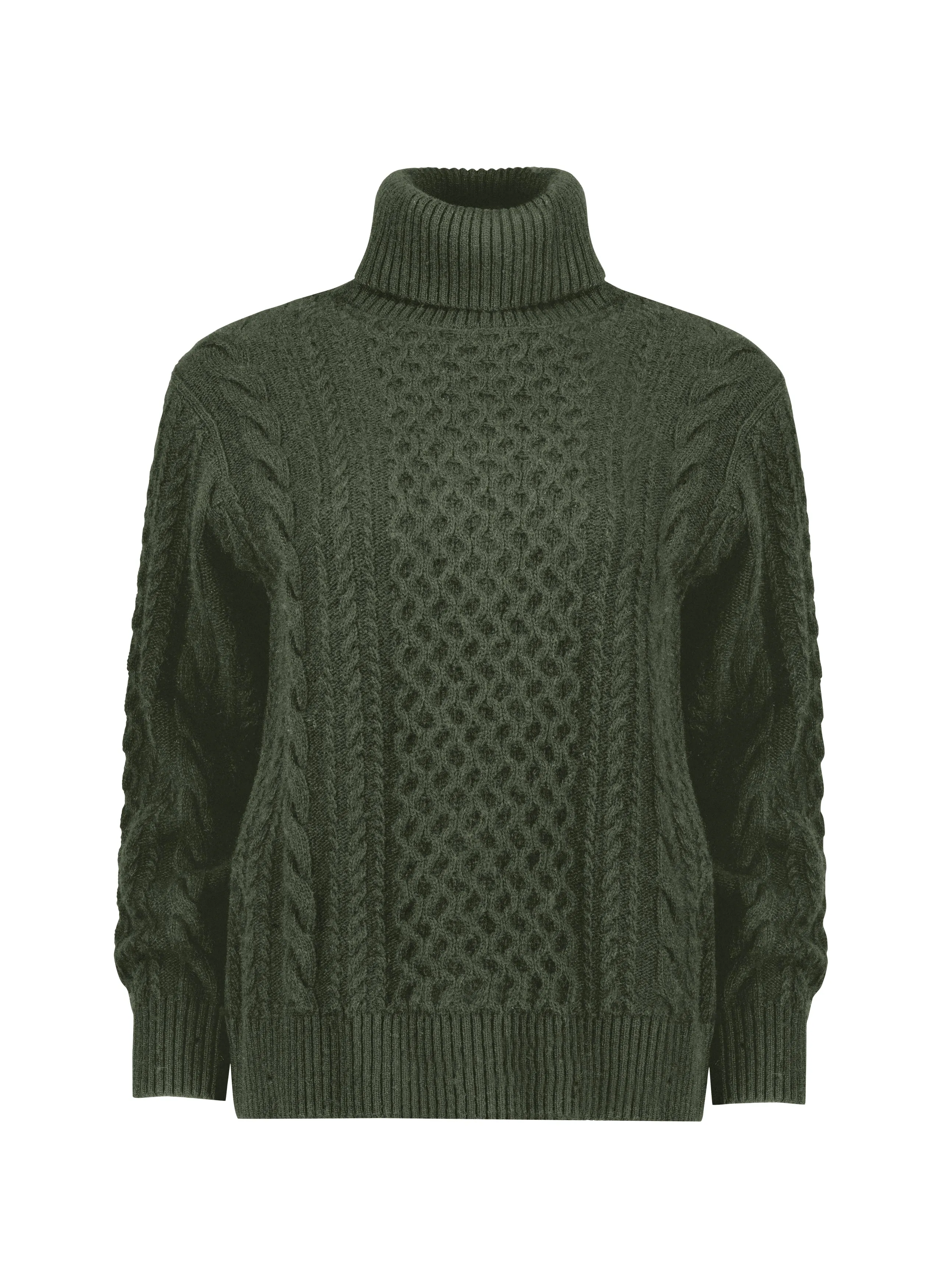 Juno Wool Blend Cable Turtleneck Jumper