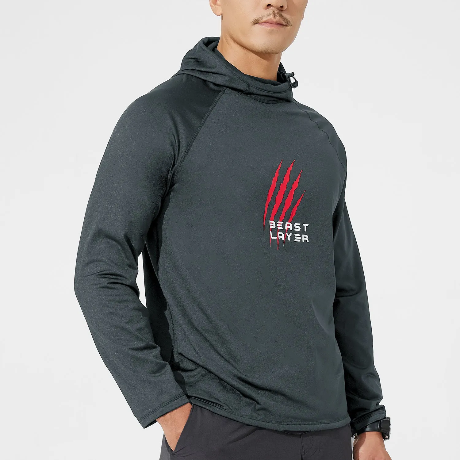 Long Sleeve Thermal Water-Proof Fleece The Scratch Hoodie - Grey