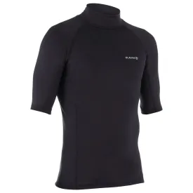 Men’s Surfing T-shirt Thermal Fleece Top Short Sleeve - 900 Black