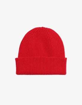 Merino Wool Beanie - Scarlet Red