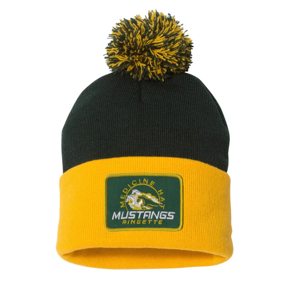 MHRA Mustangs Patched Cuff Pom Pom Beanie (MHRAP001-SP15)