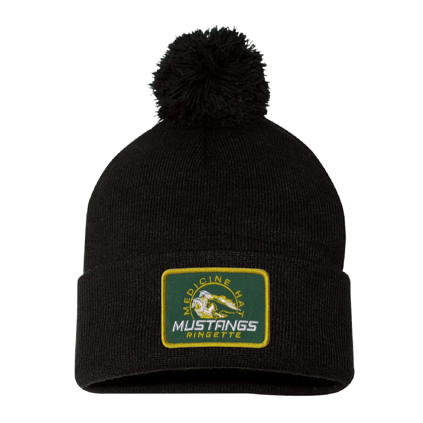 MHRA Mustangs Patched Cuff Pom Pom Beanie (MHRAP001-SP15)