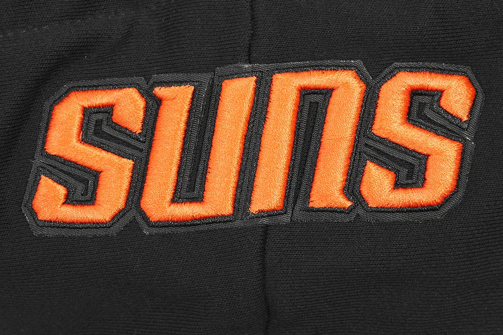 NBA PHOENIX SUNS SCRIPT TAIL WOMEN'S RIB FLC CROPPED PO HOODIE (BLACK/ORANGE)