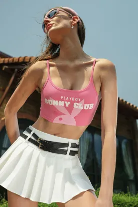 Pink Bunny Club Crop Cami