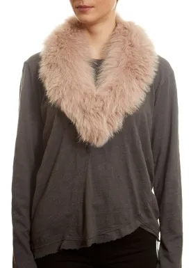 Pink Genuine Fox Fur Collar