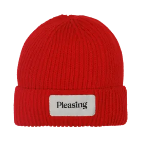 The Pleasing Striped Beanie in Red