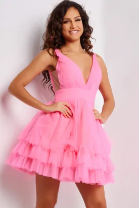 Tulle Short Sleeveless Layered Dress by Jovani 36575