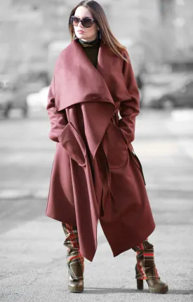 VICTORIA Dark Red Coat