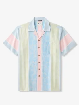 Vintage Tropical Patterns Seersucker Camp Shirt