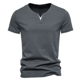 West Louis™ Summer V Neck Henley T-Shirt